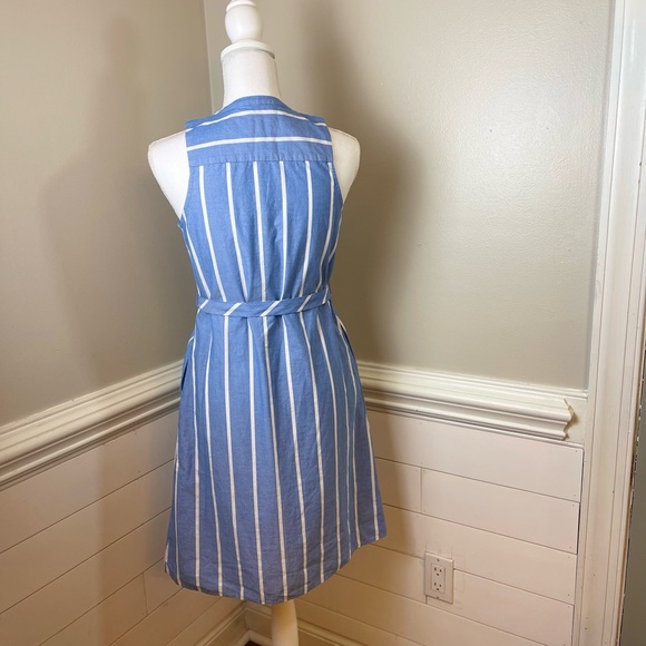 A New Day Striped 100% Cotton Chambray Dress XS FREE SHIP - Picture 3 of 5